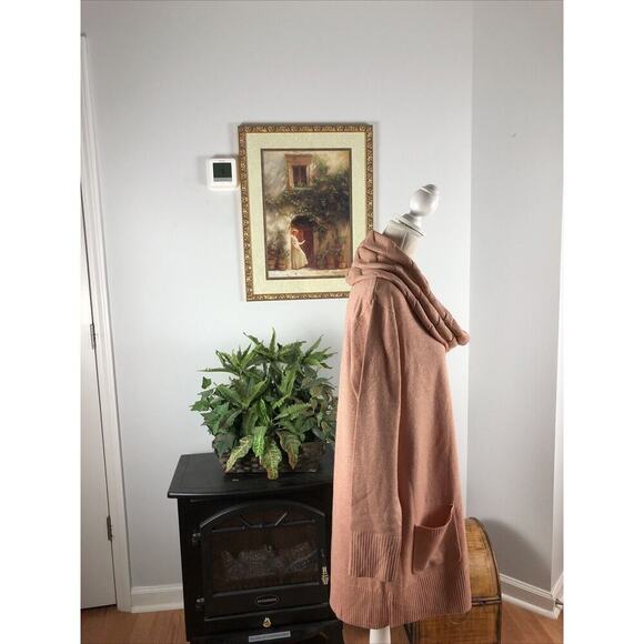 Soho Womens Cowl Neck Peach Knit Sweater Sz Large Tunic Long Sleeve Pullover - Picture 10 of 16